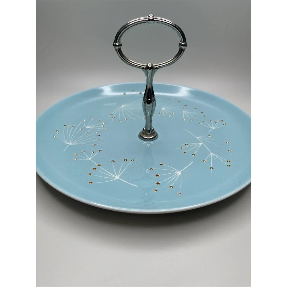 Vintage MCM Sascha Brastoff Zephyr Serving Tidbit Tray‎ Turquoise Aqua